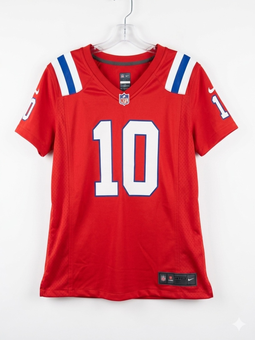 Nike Red Football Jersey New England Patriots Jones Mac Jones #10